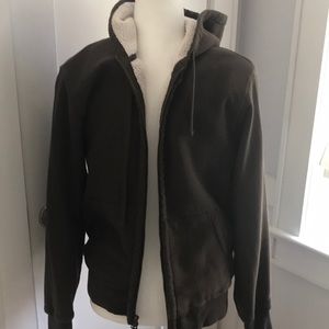 Men’s J CREW Sherpa lined zip front jacket